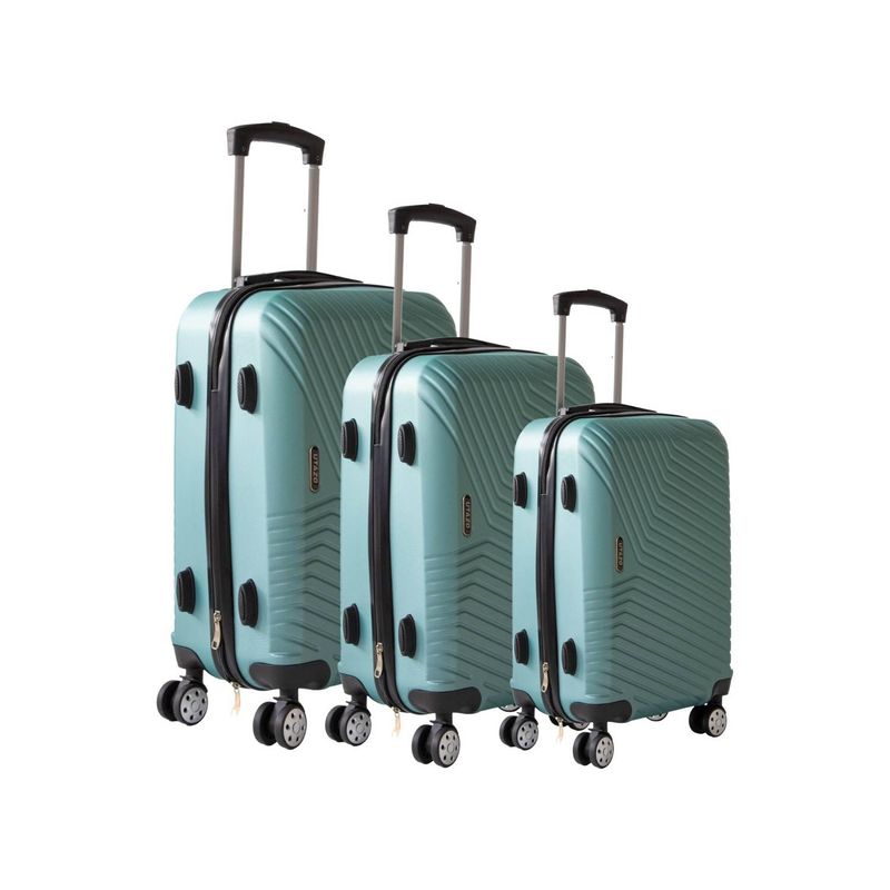 U BUY - Set 3 Maletas Viaje  Equipaje Rueda Cabina Avión VERDE