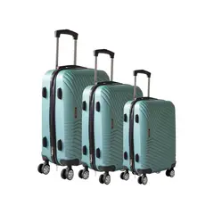 U BUY - Set 3 Maletas Viaje Equipaje Rueda Cabina Avión VERDE
