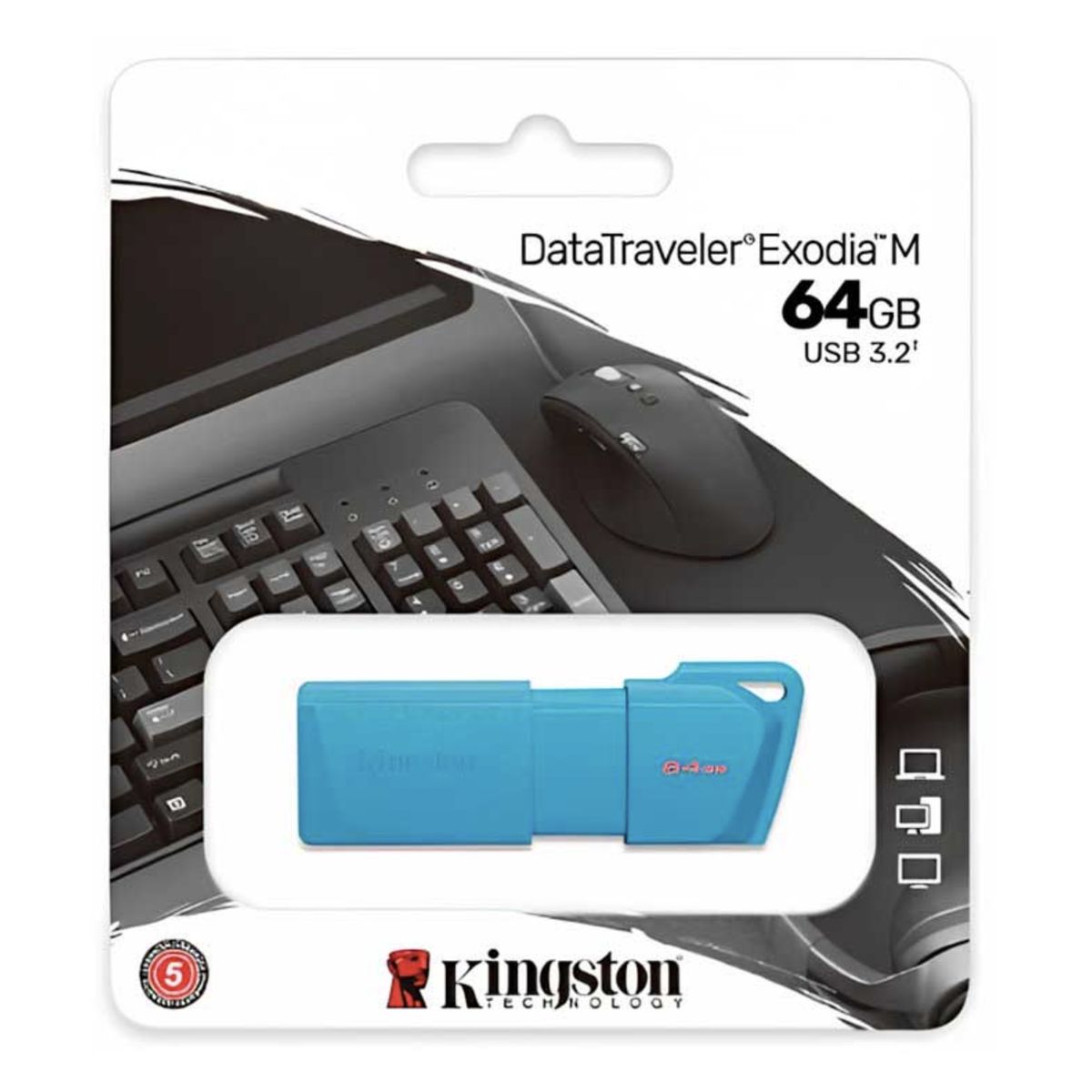KINGSTON - Pendrive DataTraveler Exodia M USB 64 GB USB 3.2 Gen 1 Celeste