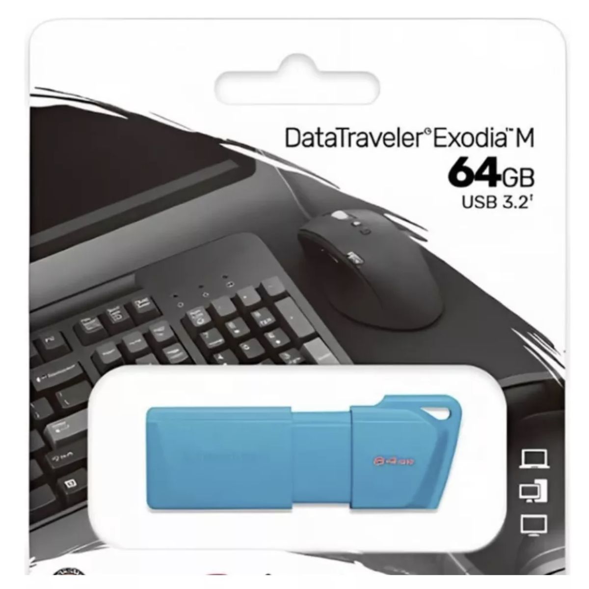KINGSTON - Pendrive DataTraveler Exodia M USB 64 GB USB 3.2 Gen 1 Celeste