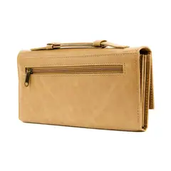 FRANZ MOSSI - Billetera de Cuero natural Cartera de Mano Tarjetero