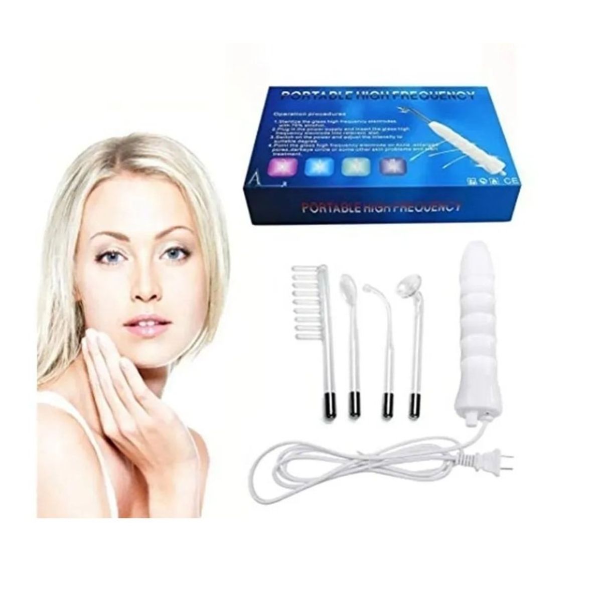 GENERICO - Facial Dispositivo Electroterapia Alta Frecuencia Portátil Blue