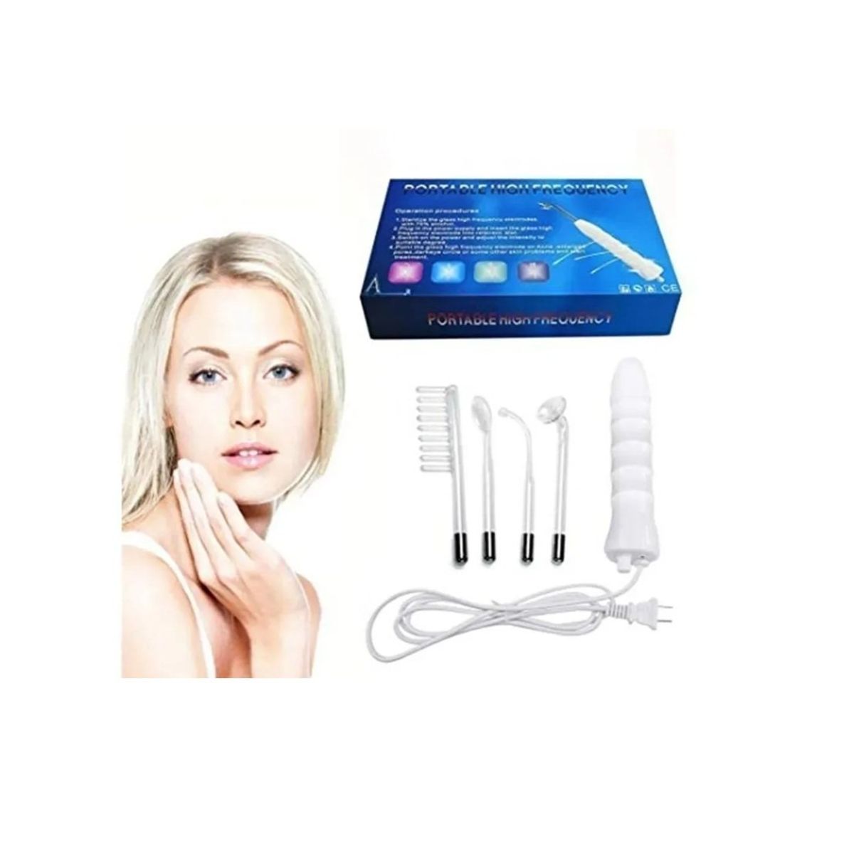 GENERICO - Facial Dispositivo Electroterapia Alta Frecuencia Portátil Blue