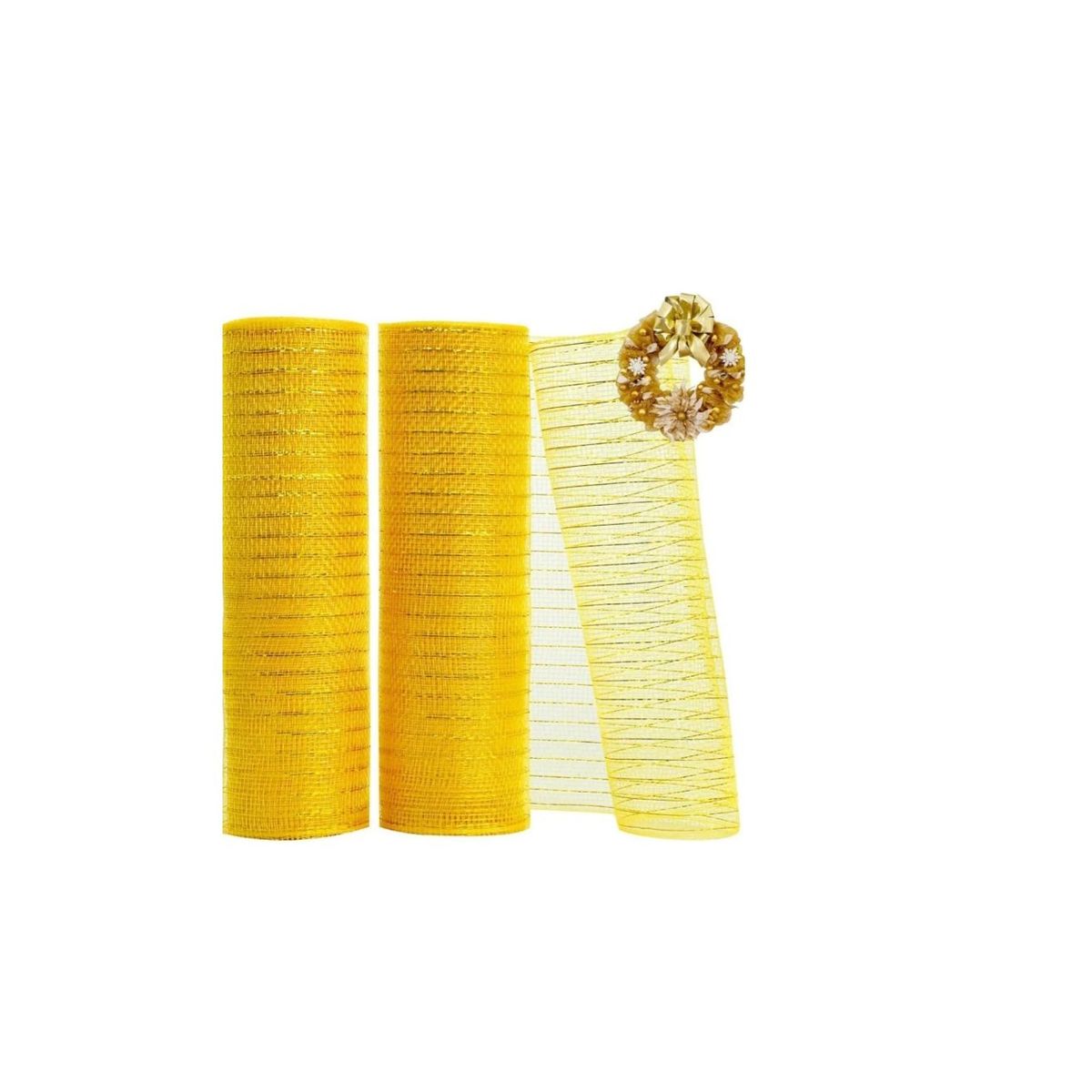 GENERICO - Malla Para Árbol Navidad Cinta Decorativa 25cm Por 8 Metros Gold