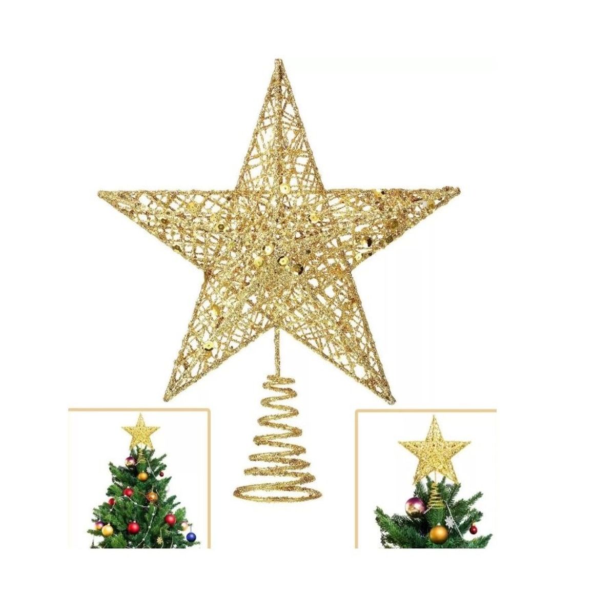 GENERICO - Estrella Arbol De Navidad Adorno Navideño Decoracion Gold