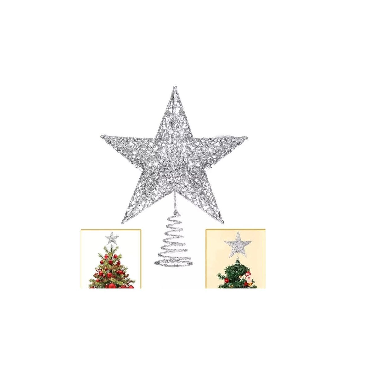 GENERICO - Estrella Arbol De Navidad Adorno Navideño Decoracion Grey