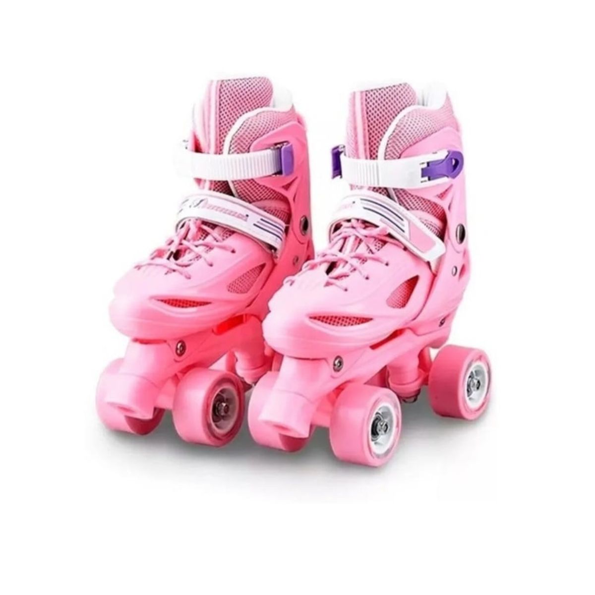 GENERICO - Patines 4 Ruedas Ajustable Artísticos Para Niñas Rosado XS