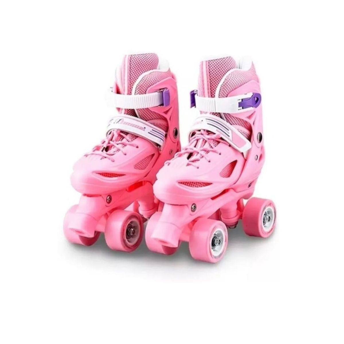 GENERICO - Patines 4 Ruedas Ajustable Artísticos Para Niñas Rosado XS