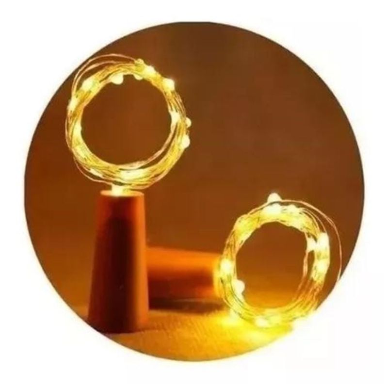 GENERICO - Pack 10 Luces Corcho Hada Alambre Micro Led Calido