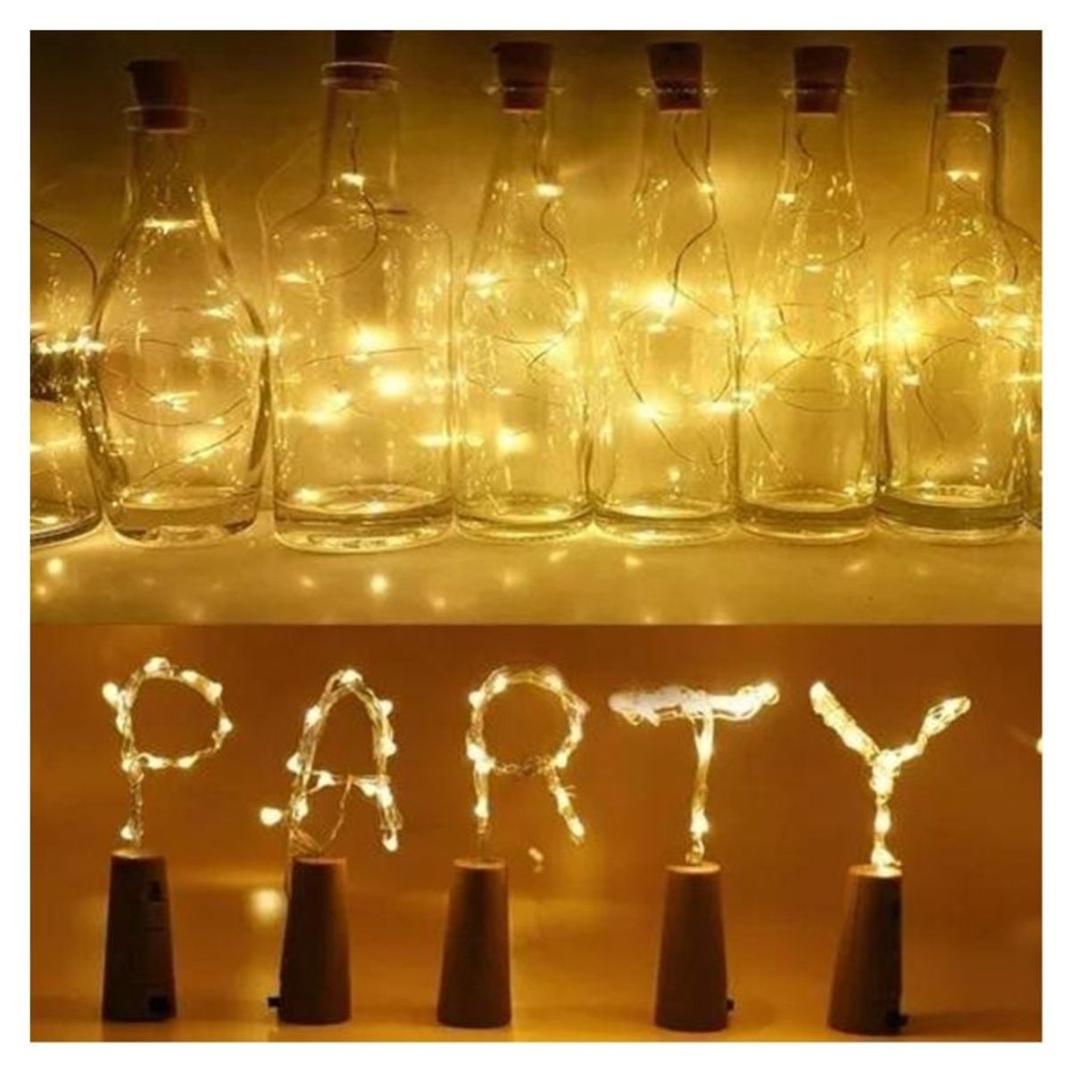 GENERICO - Pack 10 Luces Corcho Hada Alambre Micro Led Calido