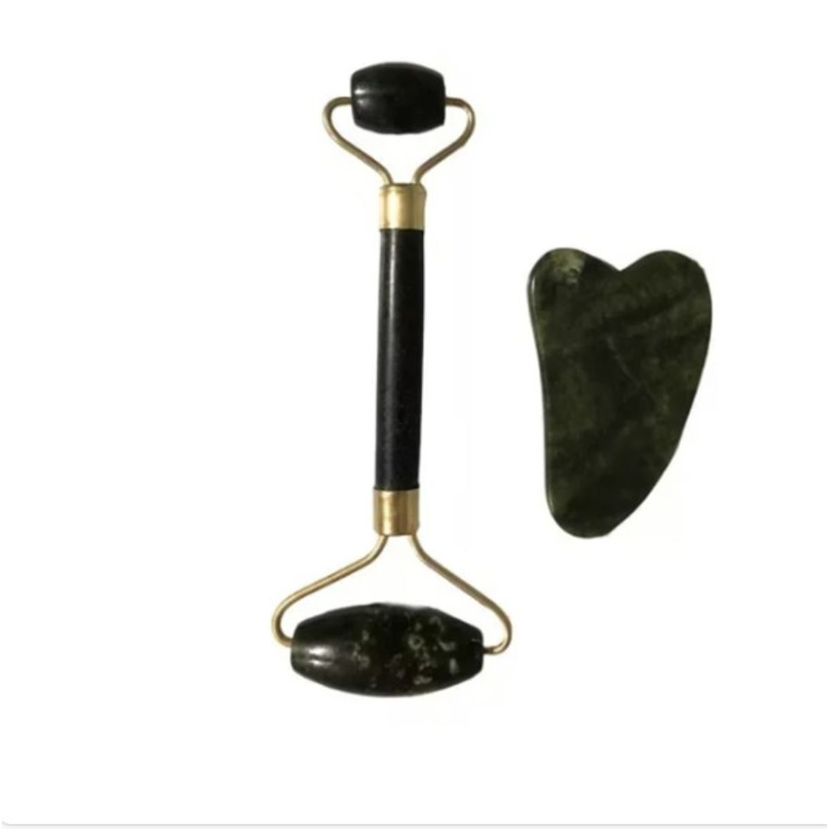 GENERICO - Rodillo Jade Masajeador Facial Piedra Guasha Verde