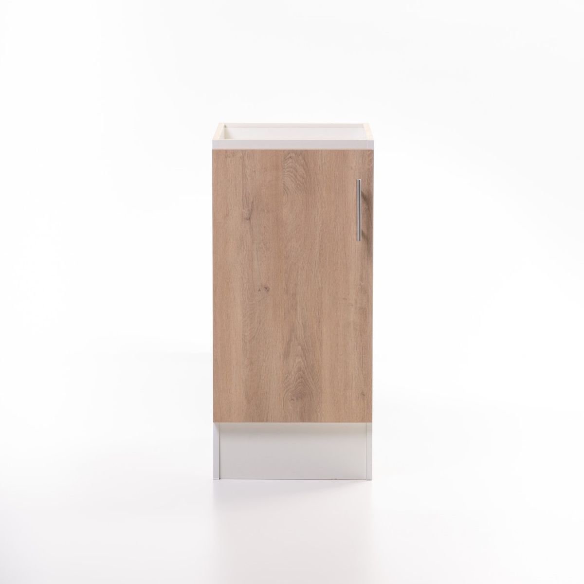 MOBELTEK - Base de Cocina de 1 Puerta 40 cm Blanca/Jerez Izquierda