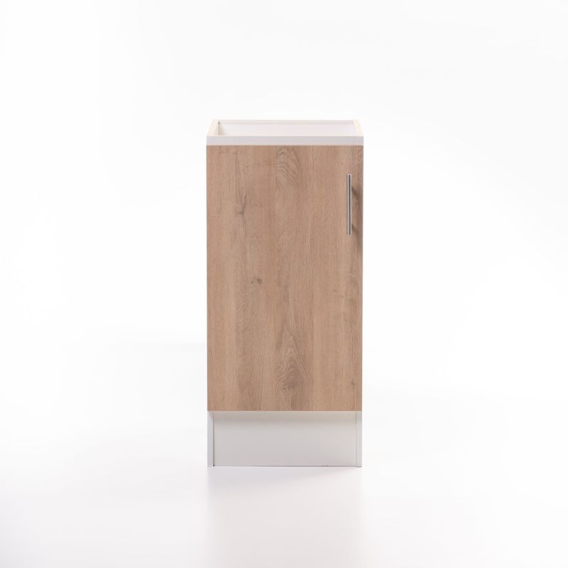 MOBELTEK - Base de Cocina de 1 Puerta 40 cm Blanca/Jerez Izquierda