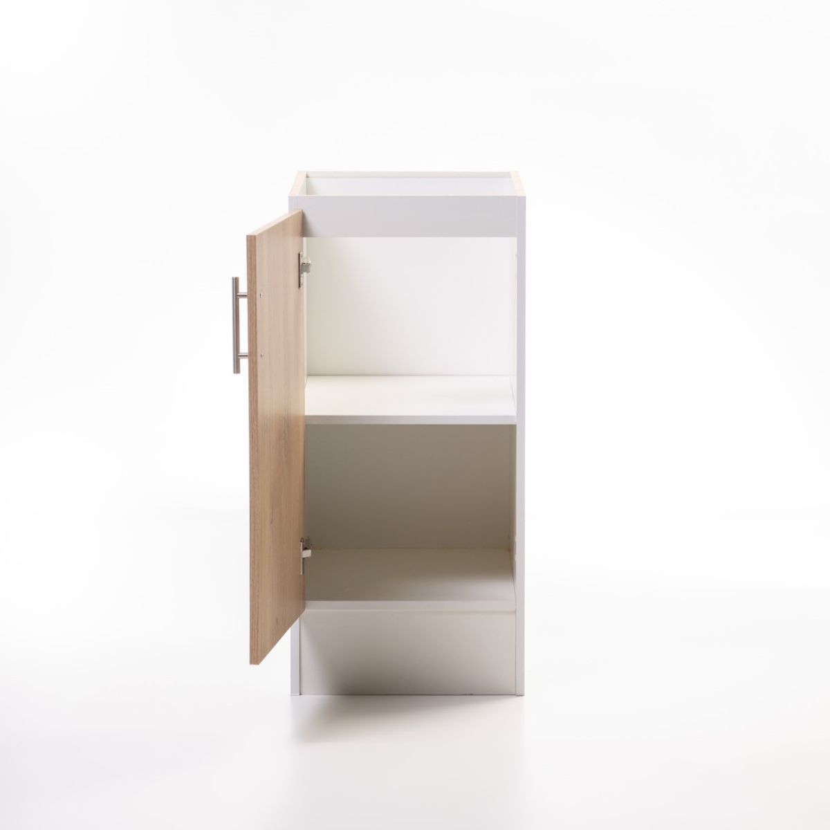 MOBELTEK - Base de Cocina de 1 Puerta 40 cm Blanca/Jerez Izquierda