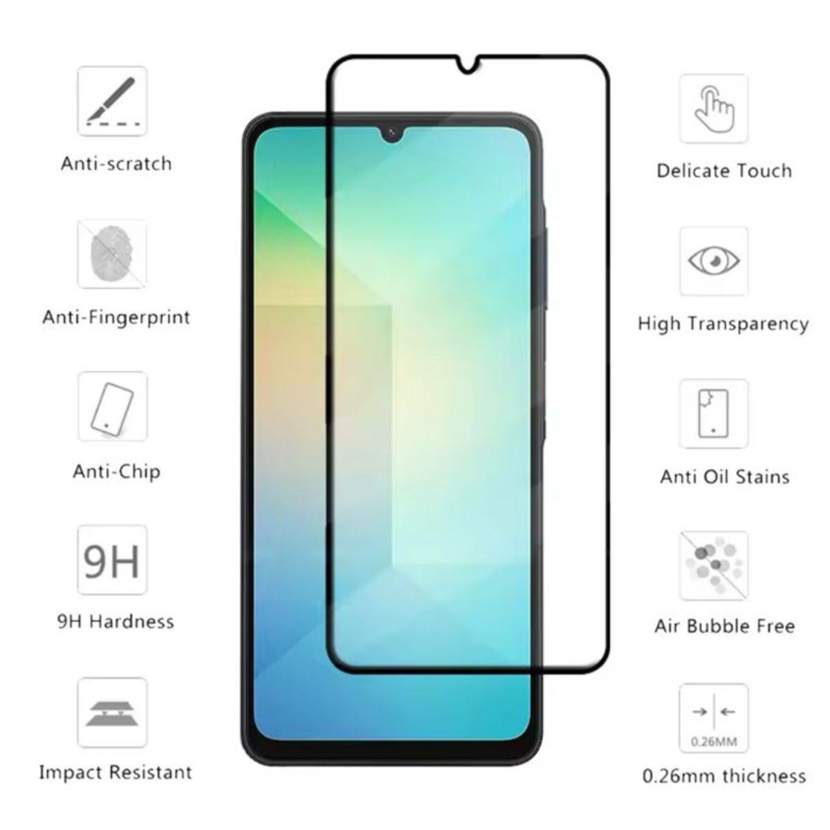 GENERICO - Pack 4 Láminas Mica De Vidrio Para Samsung Galaxy A06