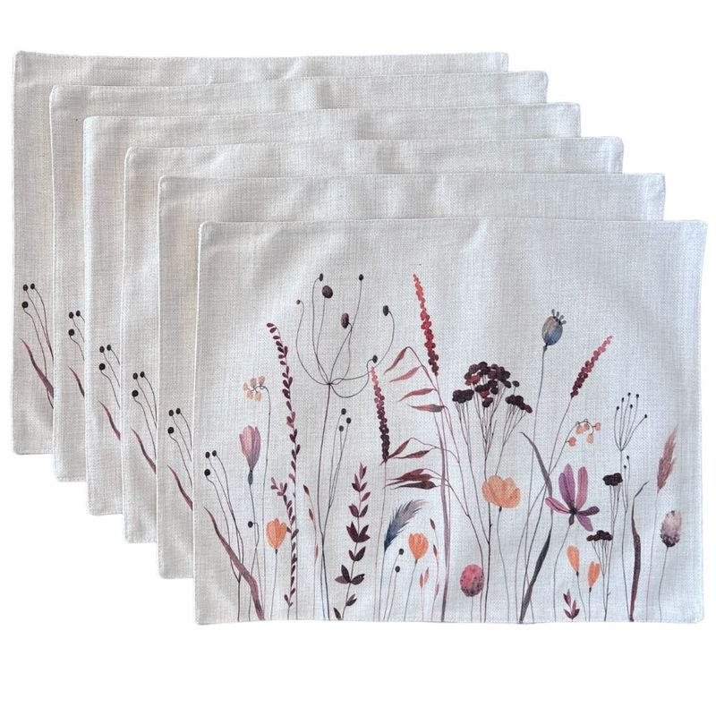 MANDIRHOME - Set de 6 Individuales Repelente A Líquidos Y Antimanchas Anita