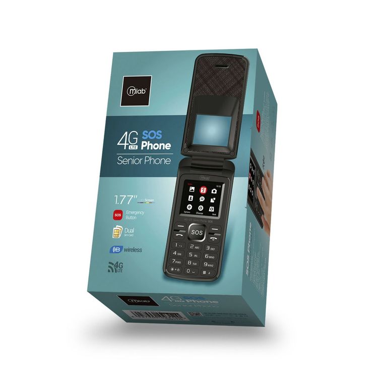 CELULAR Senior Phone 4G SOS function NEGRO