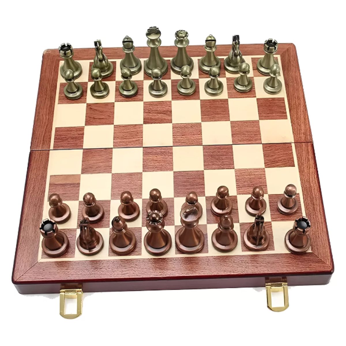 NACION AJEDREZ - Tablero De Ajedrez Portátil Con Piezas De Metal Plegable