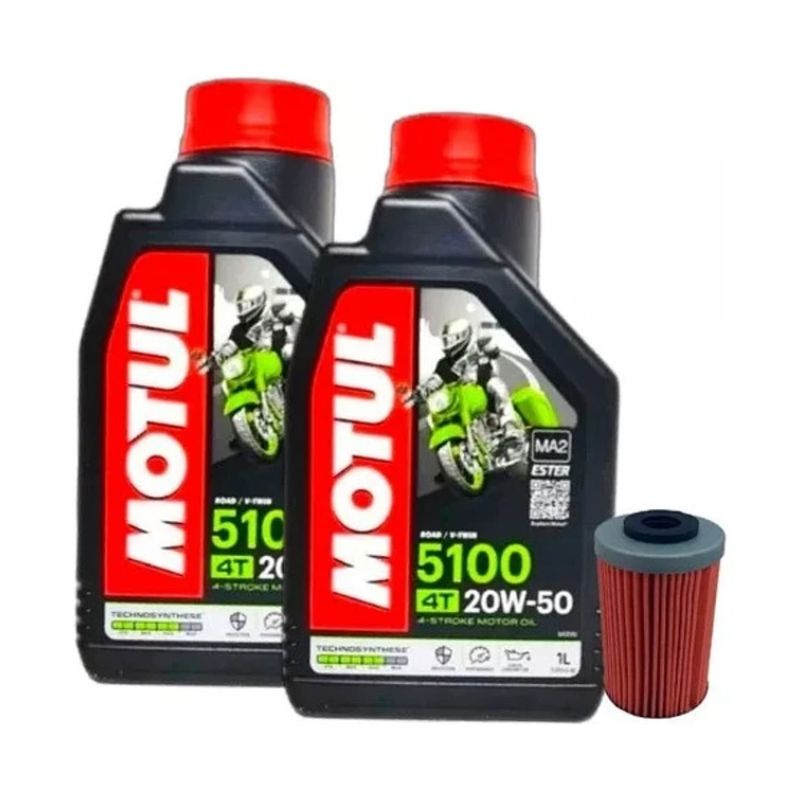 MOTUL - Aceite Motul 20w50 Semi-Sintético 2L + Filtro Pulsar Ns 200