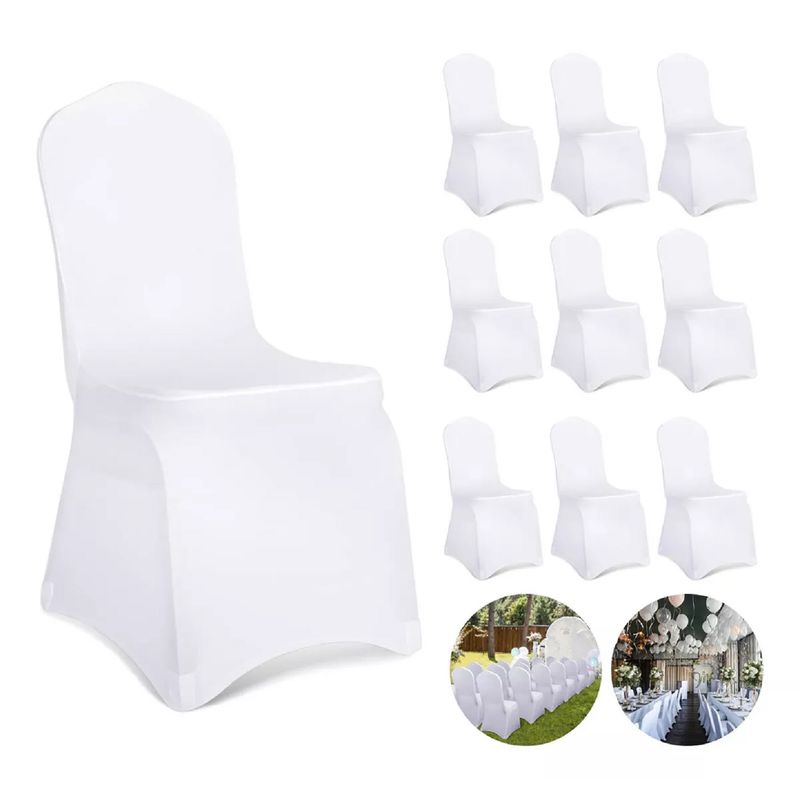 GENERICO - 10 Unidades Funda Sillas Spandex Para Evento blanco