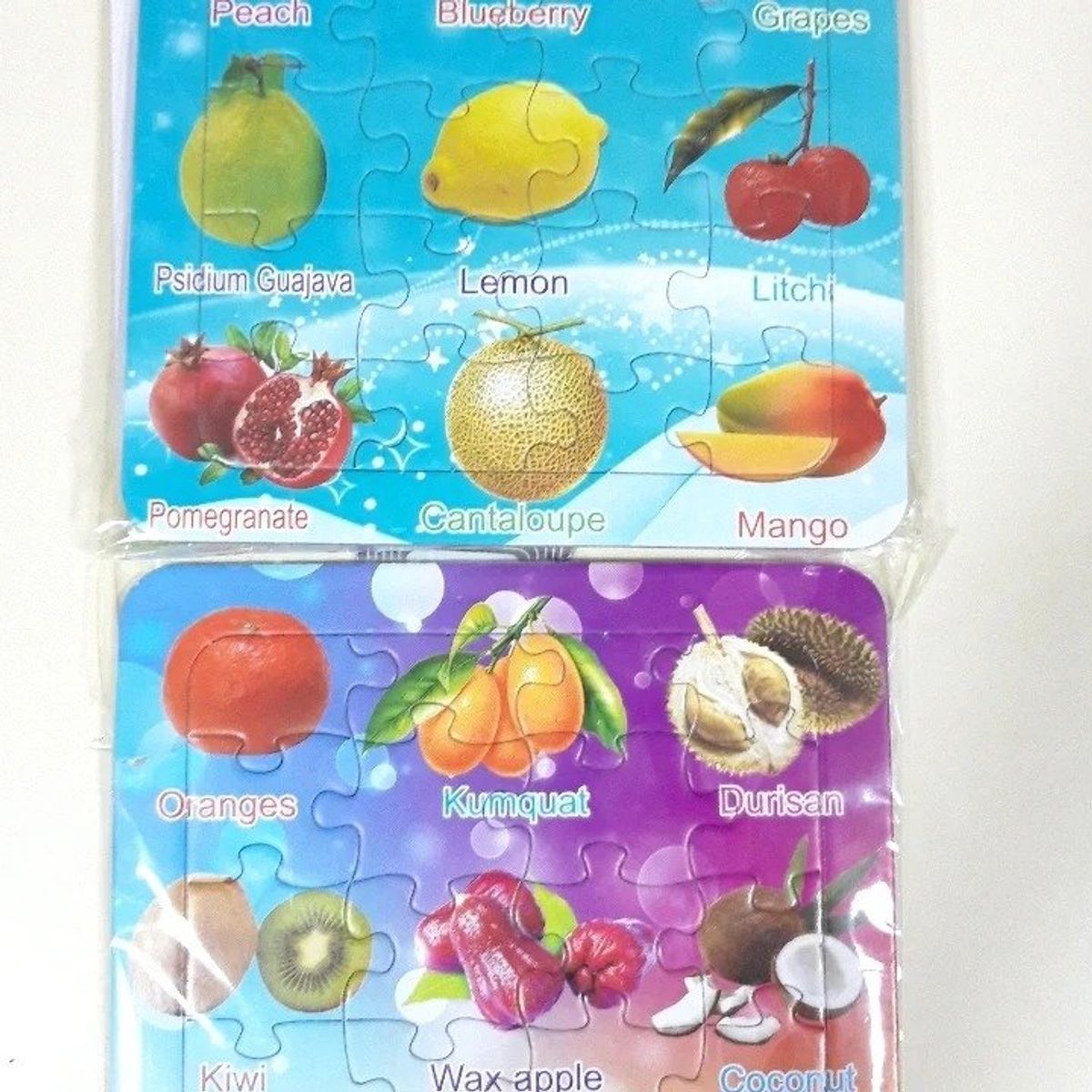 GENERICO - Pack 3 en 1 puzzle rompecabezas didáctico 15cm de las frutas