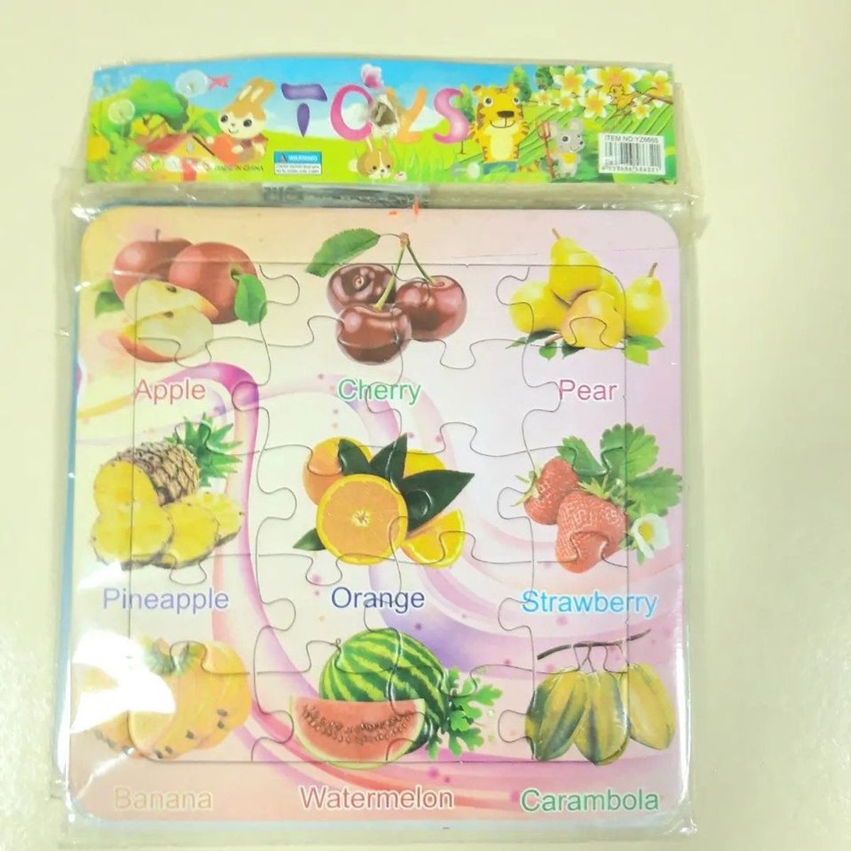 GENERICO - Pack 3 en 1 puzzle rompecabezas didáctico 15cm de las frutas