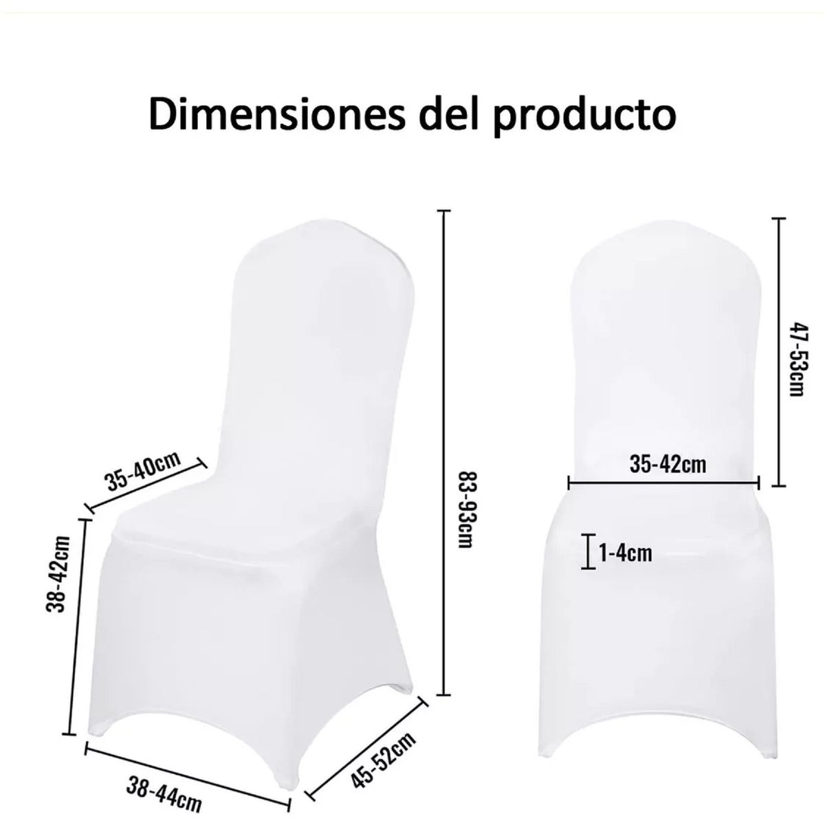 GENERICO - 10 Unidades Funda Sillas Spandex Para Evento blanco