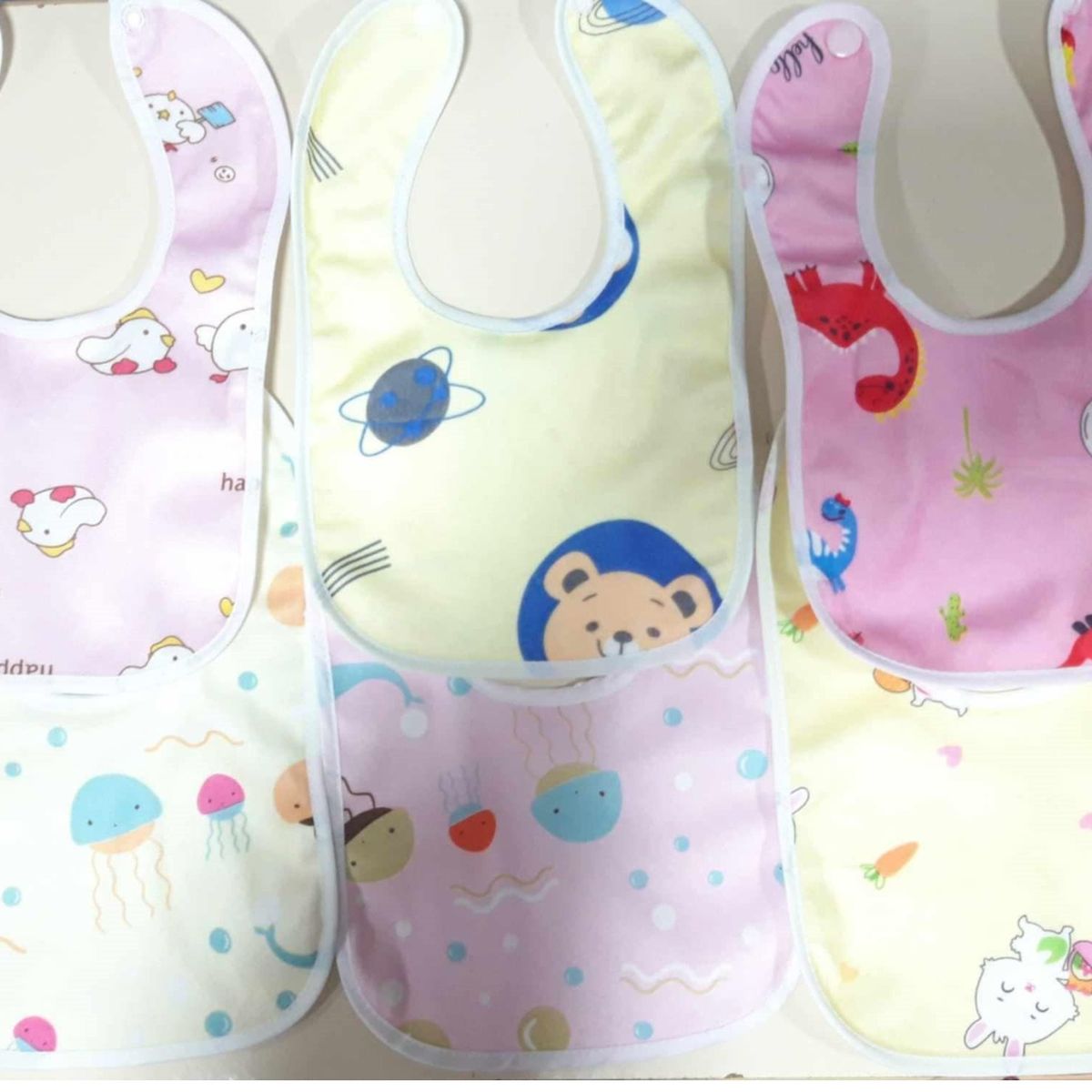 GENERICO - Pack 6 baberos lindos para bebe.