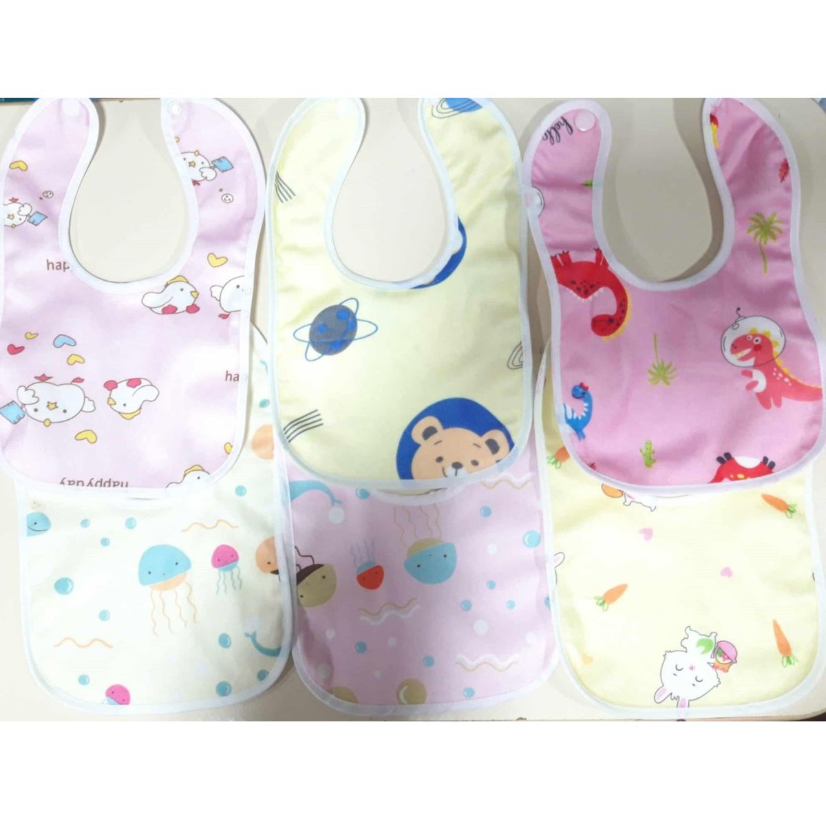 GENERICO - Pack 6 baberos lindos para bebe.