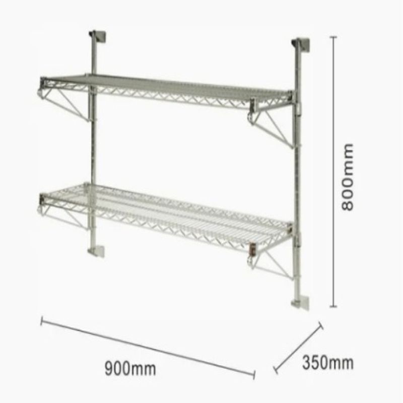 GENERICO - Repisa acero inoxidable 2 nivel 90x80x35 cms