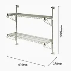 GENERICO - Repisa acero inoxidable 2 nivel 90x80x35 cms