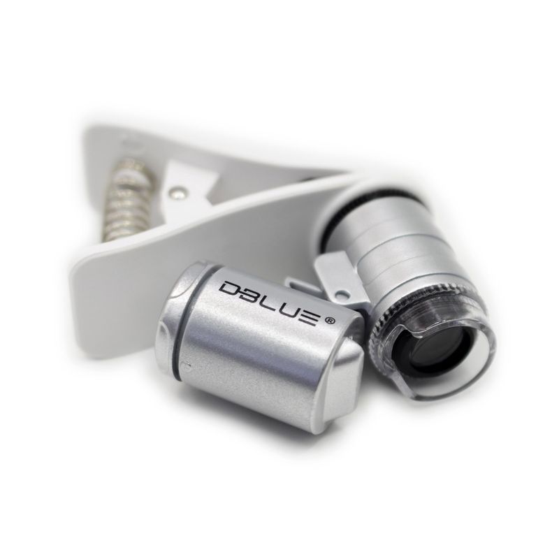 DBLUE - Microscopio 60x Celular Con Luz Uv Y Clip - SC