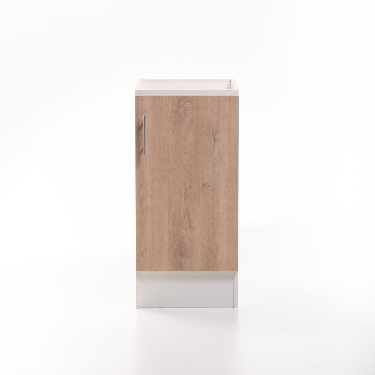 MOBELTEK - Base de Cocina de 1 Puerta 40 cm Blanca/Jerez Derecha