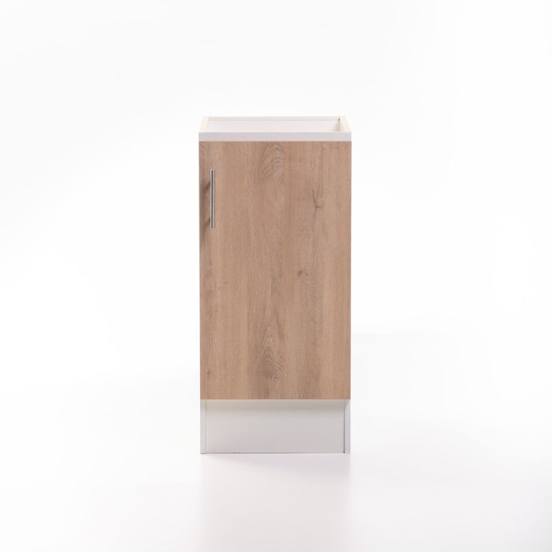 MOBELTEK - Base de Cocina de 1 Puerta 40 cm Blanca/Jerez Derecha