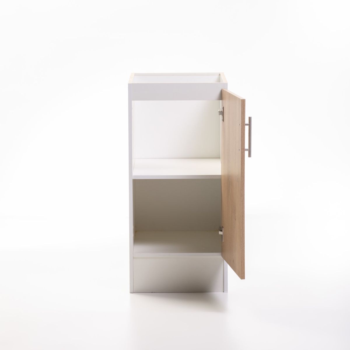 MOBELTEK - Base de Cocina de 1 Puerta 40 cm Blanca/Jerez Derecha