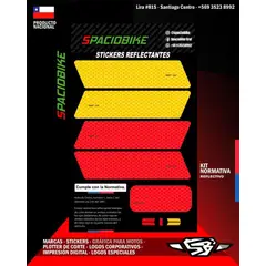 GENERICO - Franjas adhesivas reflectantes para revisión técnica de motocicleta