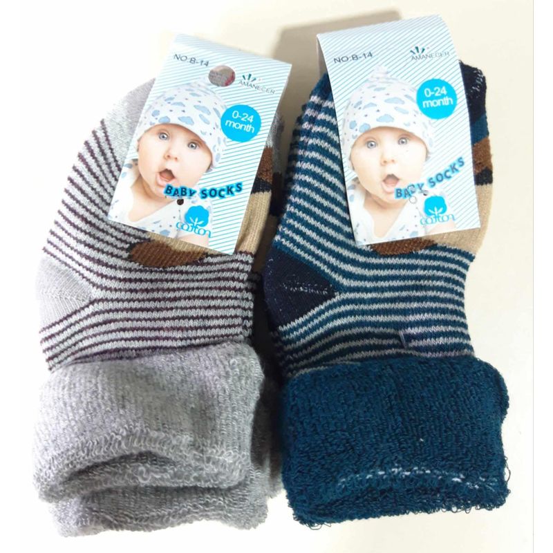 GENERICO - Pack 4 pares de calcetines invierno para bebe 0 a 24 meses