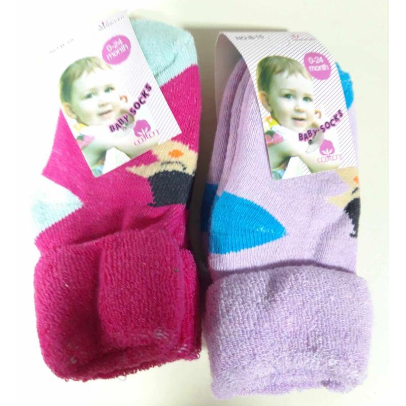 GENERICO - Pack 4 pares de calcetines invierno para bebe 0 mes a 24 meses