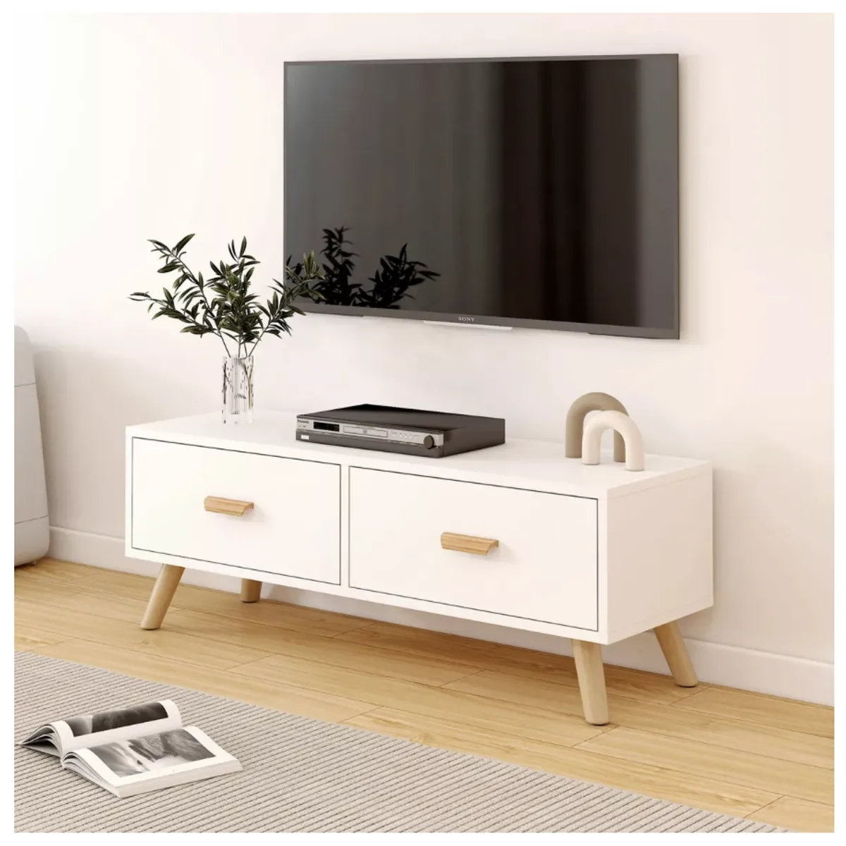 HOMER DESIGN - Rack Tv 100x30x40cm 2 Tiras Hecho Por Melamina Homer Design