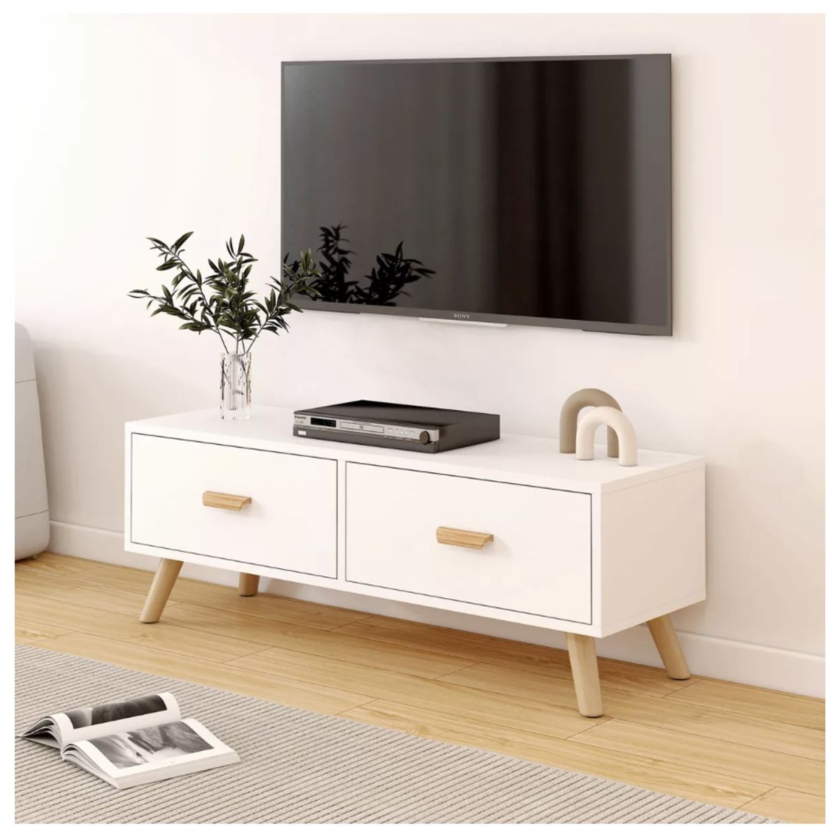 HOMER DESIGN - Rack Tv 100x30x40cm 2 Tiras Hecho Por Melamina Homer Design