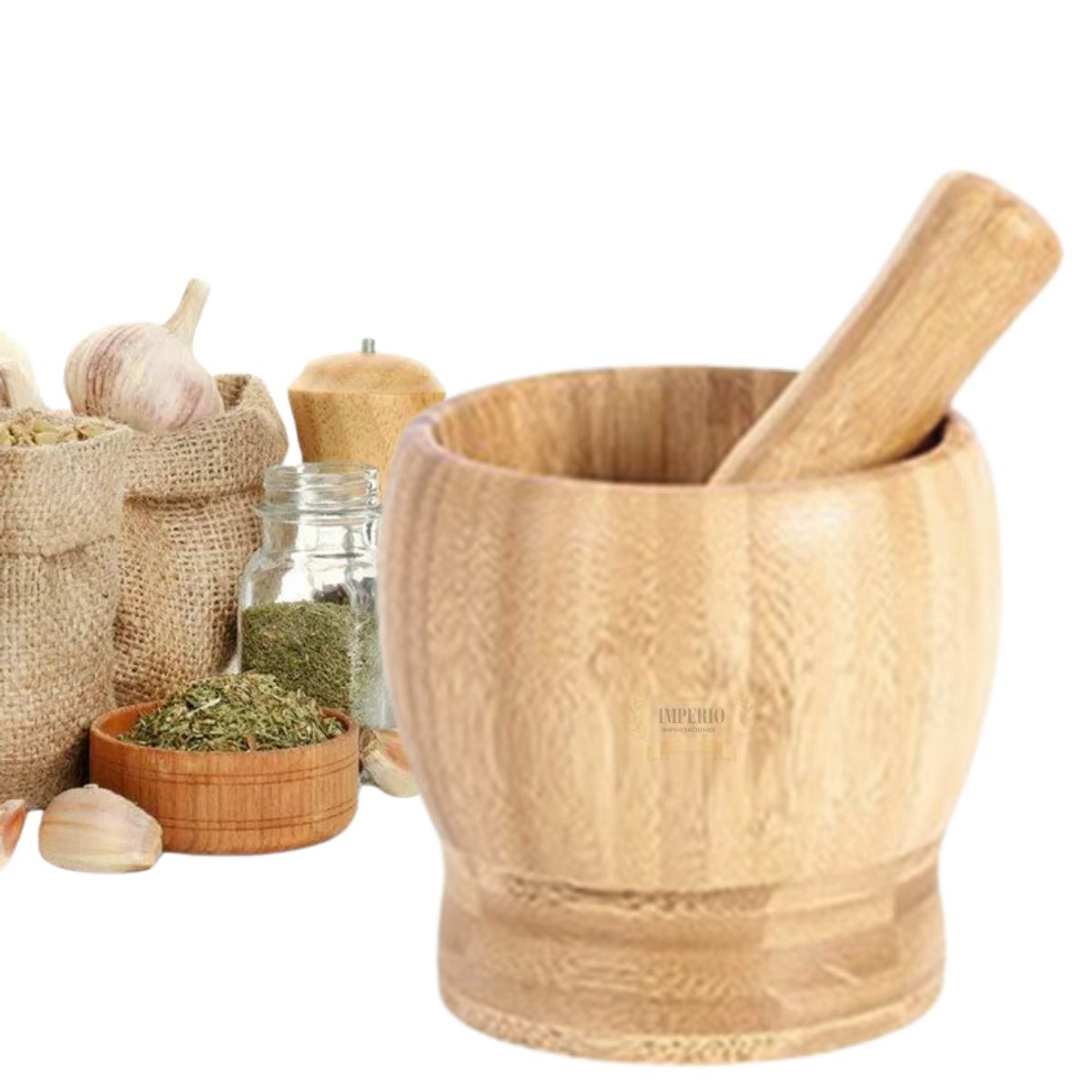 GENERICO - Mortero Moledor Picador Triturador De Ajo Aji Frutos Secos