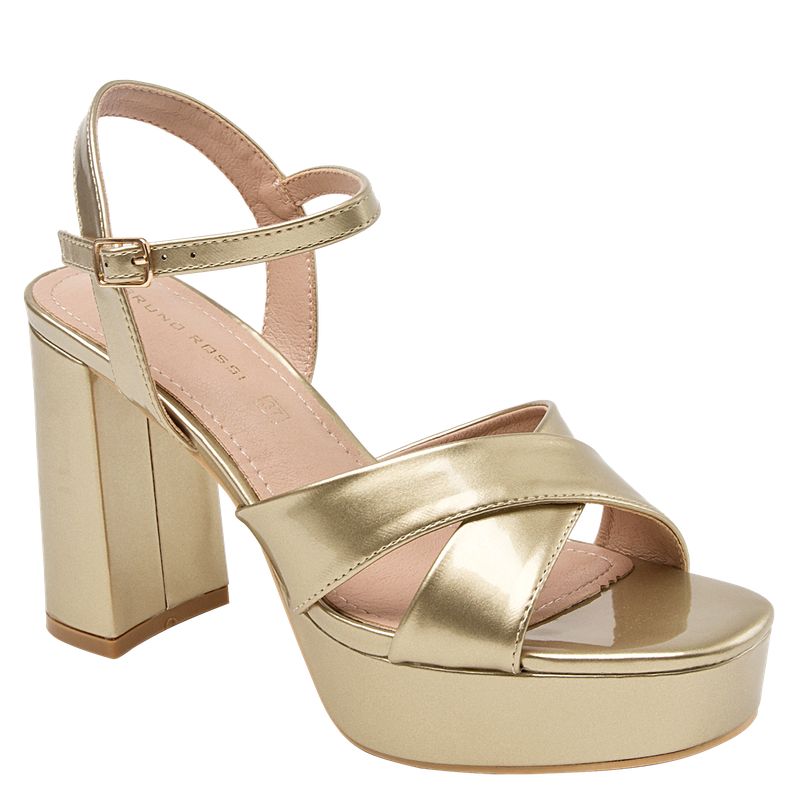 BRUNO ROSSI - Sandalia Casual Mujer Dorado Bruno Rossi