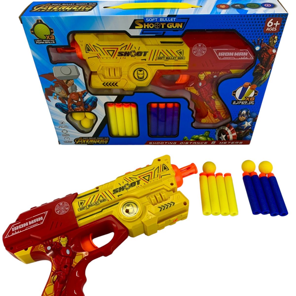 GENERICO - Pistolas Lanza Dardos Juguete Iron Man  Avengers