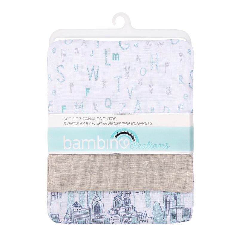 BAMBINO - Set 3 Pañales Tuto Gris Abecedario Niño