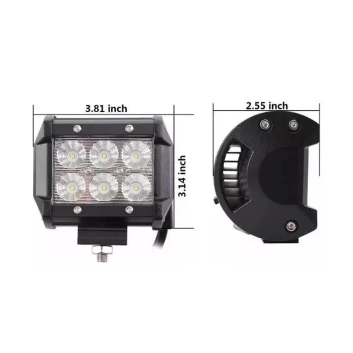 GENERICO - Pack 3 Mini Barraled Neblinero De 4 PuLG 18w Spot Con 6 Led