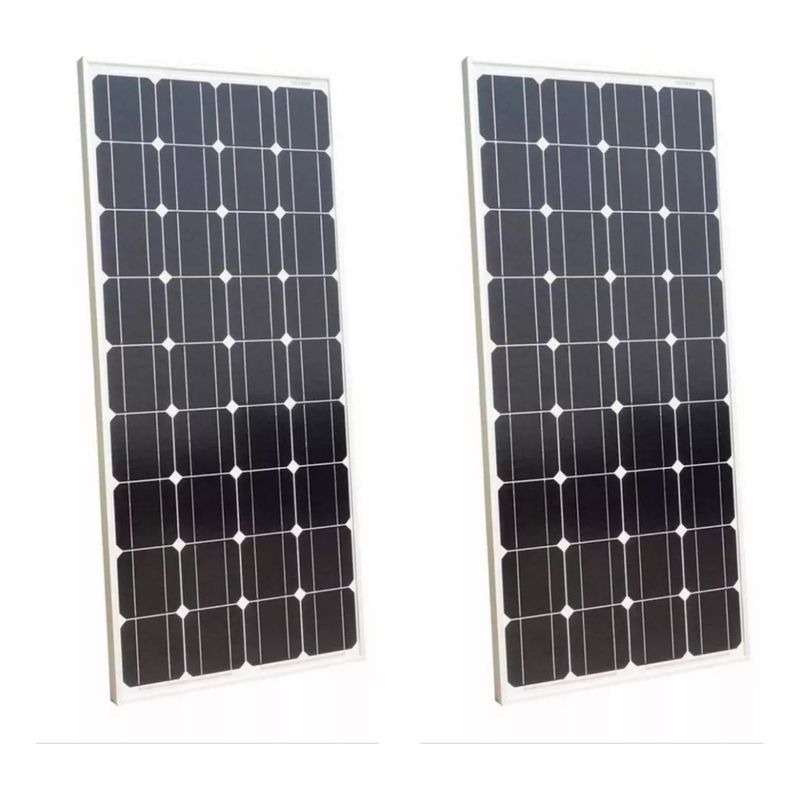 U BUY - Pack 2 Panel Solar Monocristalino Fotovoltaico 12v 100w