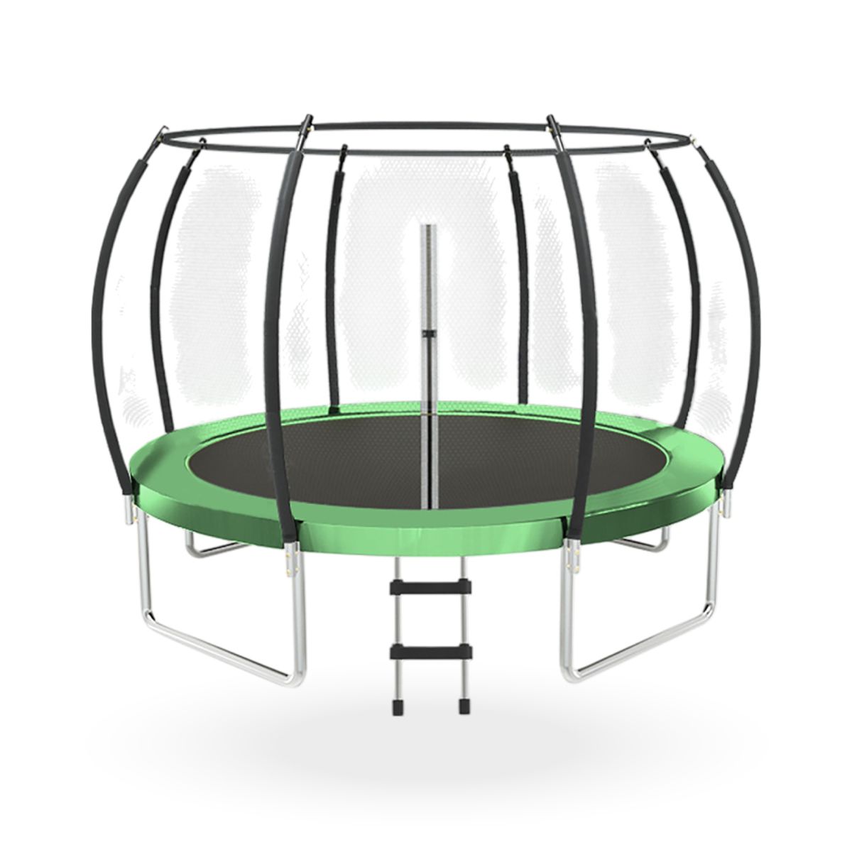 PWRFITNESS - Cama Elastica con malla y Escalera 4.26mt 14Ft Verde