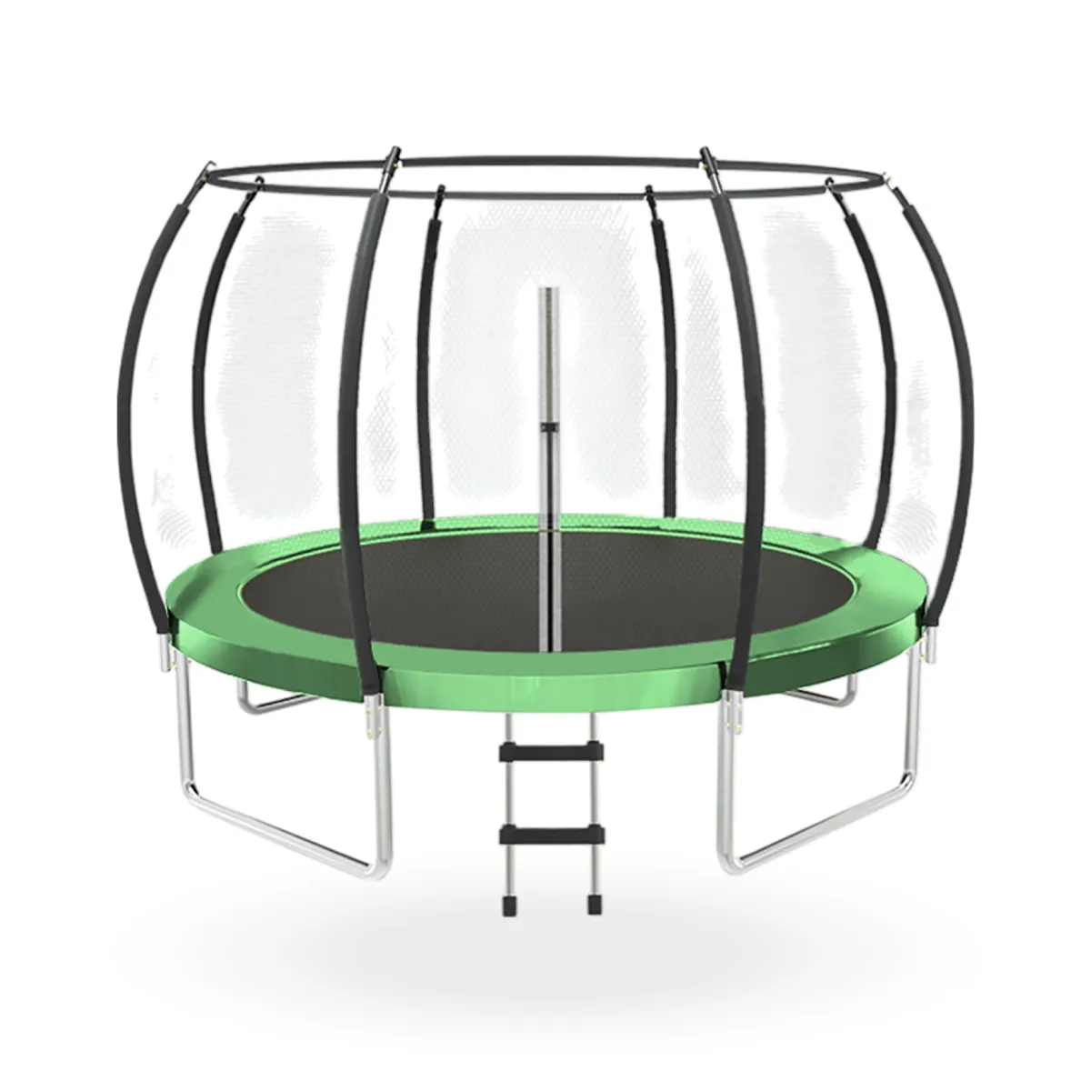 PWRFITNESS - Cama Elastica con malla y Escalera 4.26mt 14Ft Verde