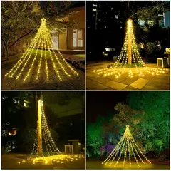 GENERICO - Luces Cascada Arbol De Navidad Estrella Guirnalda Luces 3mts