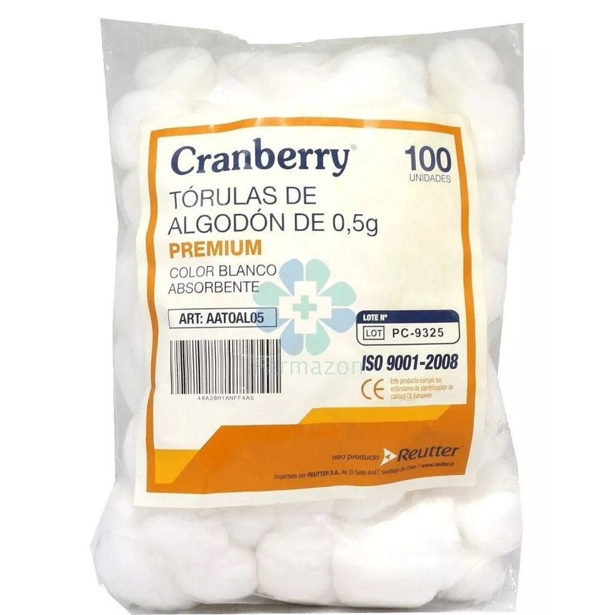 CRANBERRY - Torulas Algodon De 1g Premium Cranberry 100 Unidades